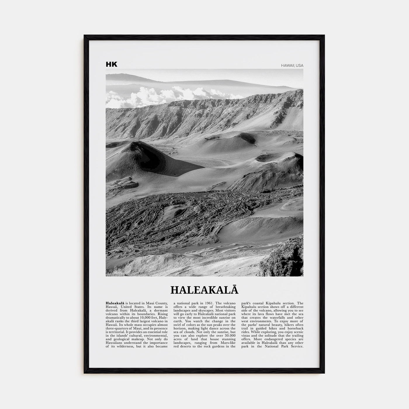 Haleakalā Travel B&W Poster
