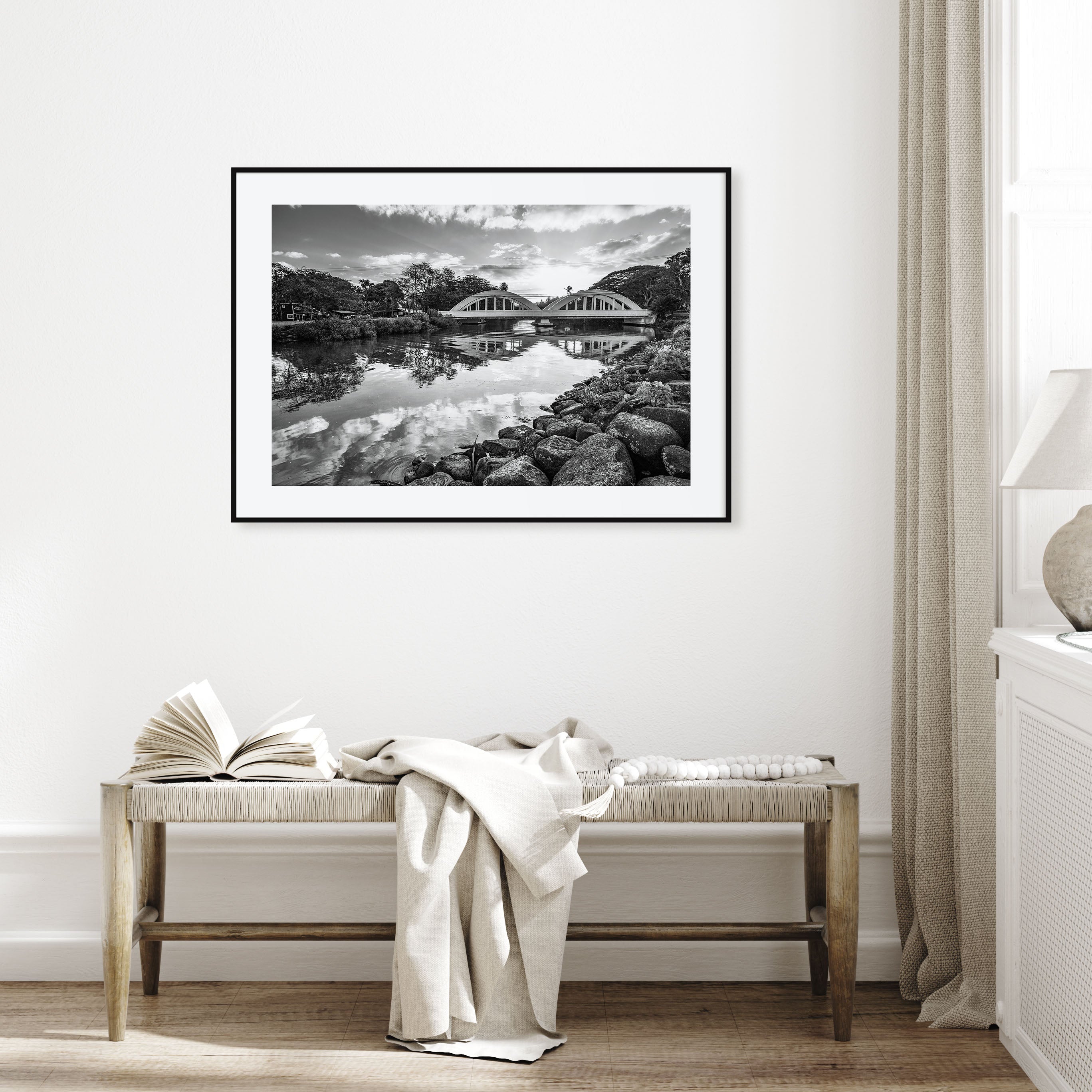 Haleiwa Landscape B&W Poster