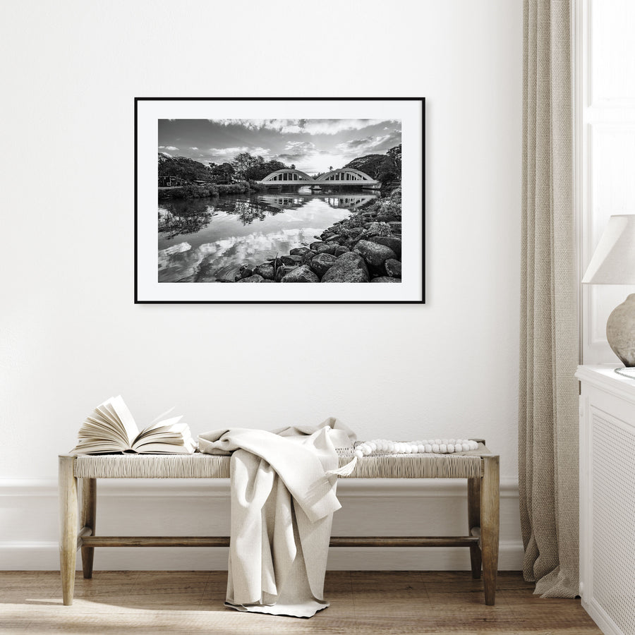 Haleiwa Landscape B&W Poster