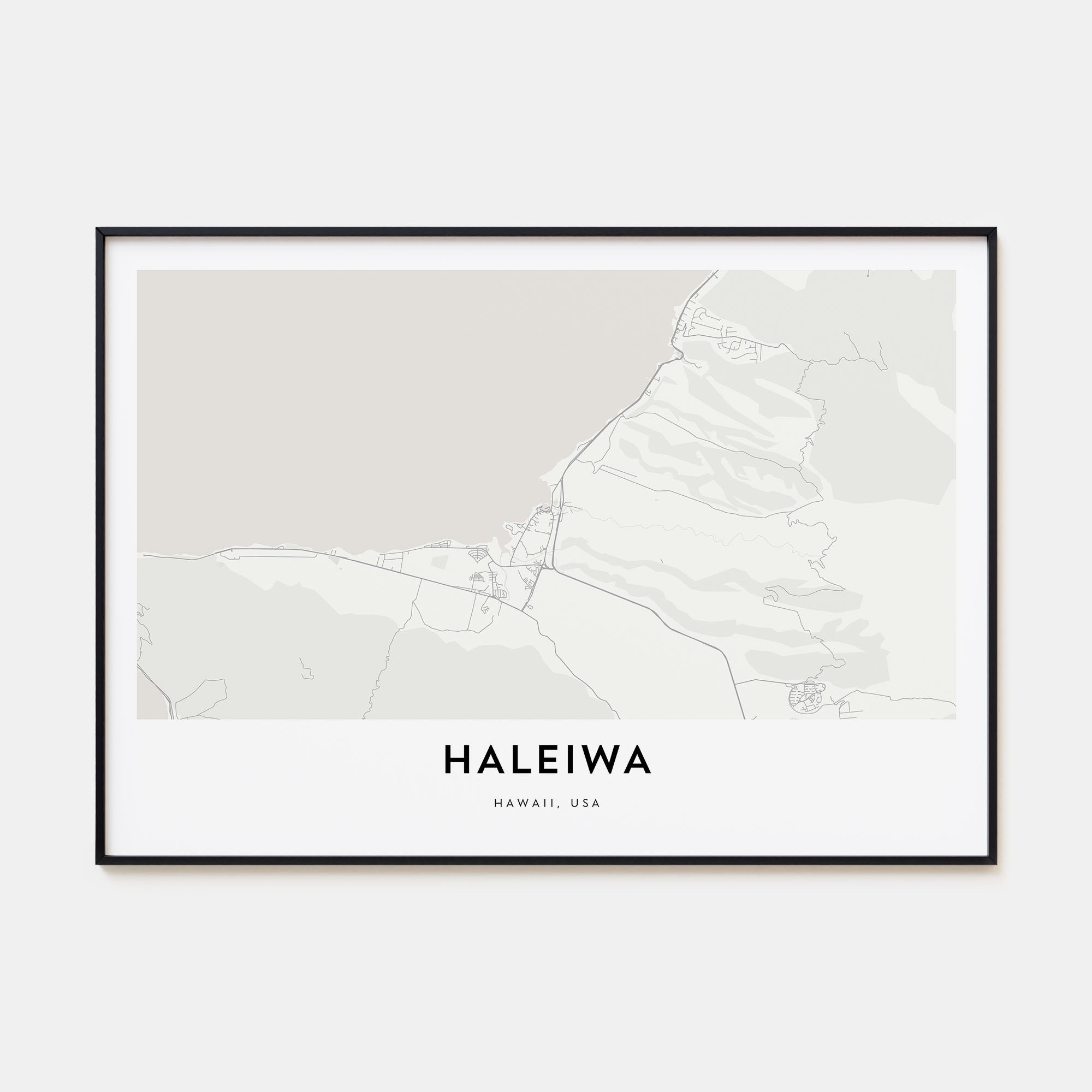 Haleiwa Map Landscape Poster