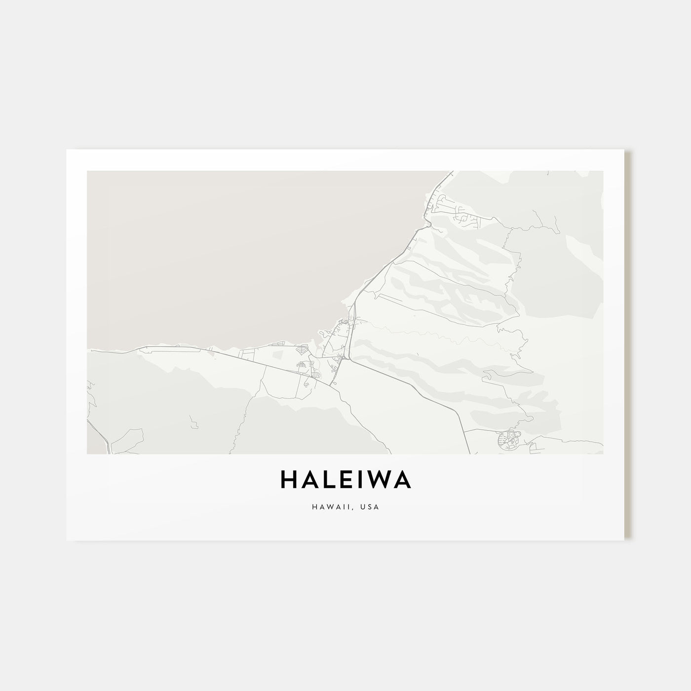 Haleiwa Map Landscape Poster