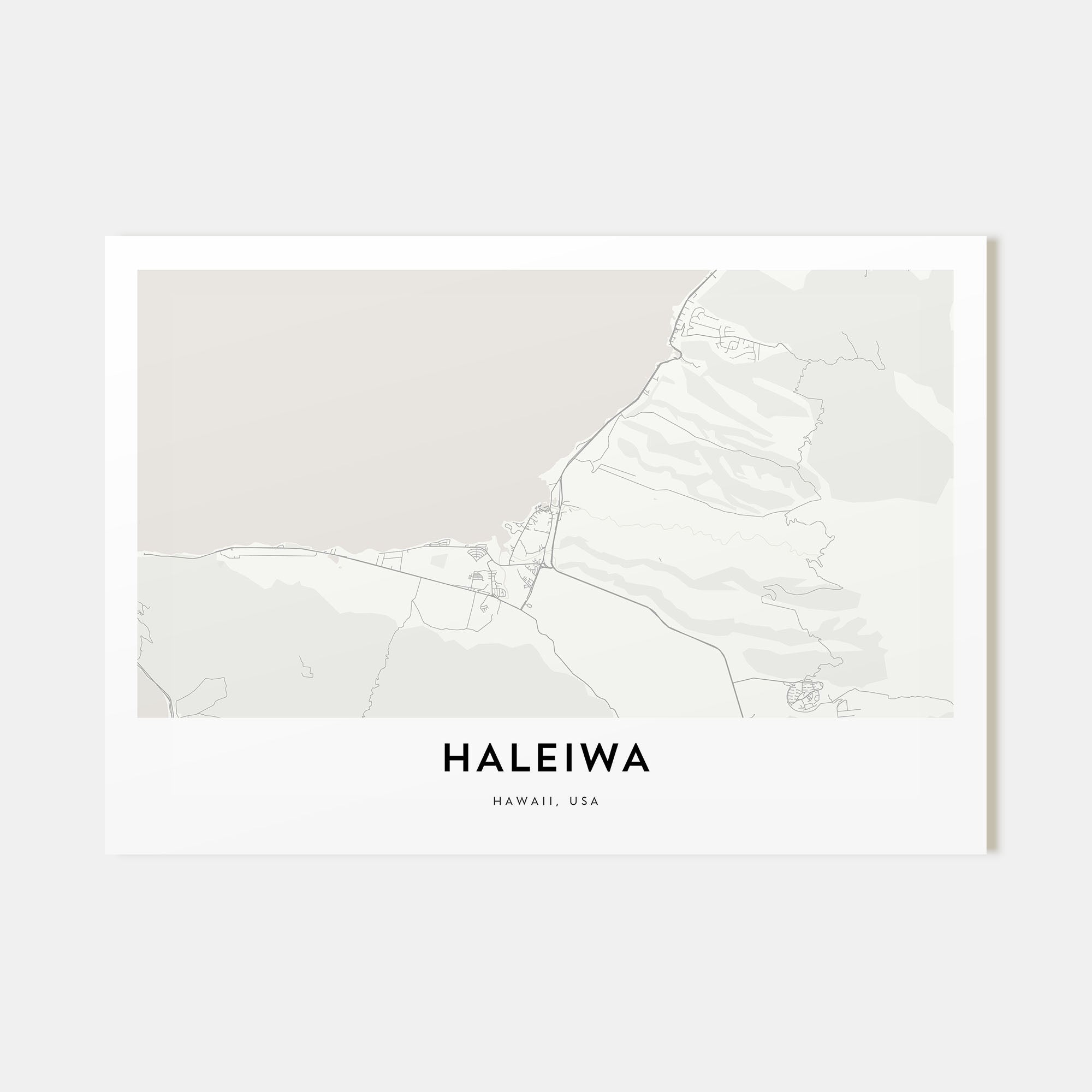 Haleiwa Map Landscape Poster