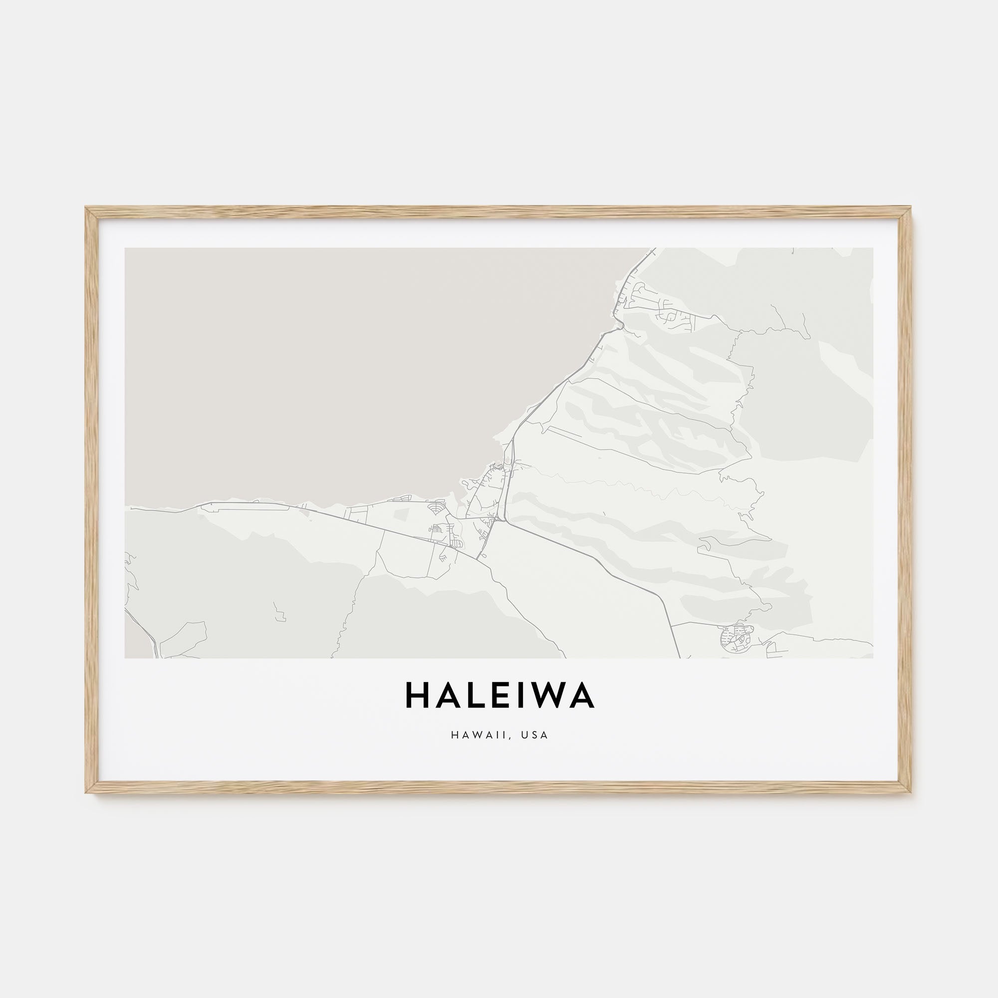 Haleiwa Map Landscape Poster