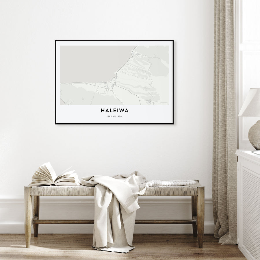 Haleiwa Map Landscape Poster