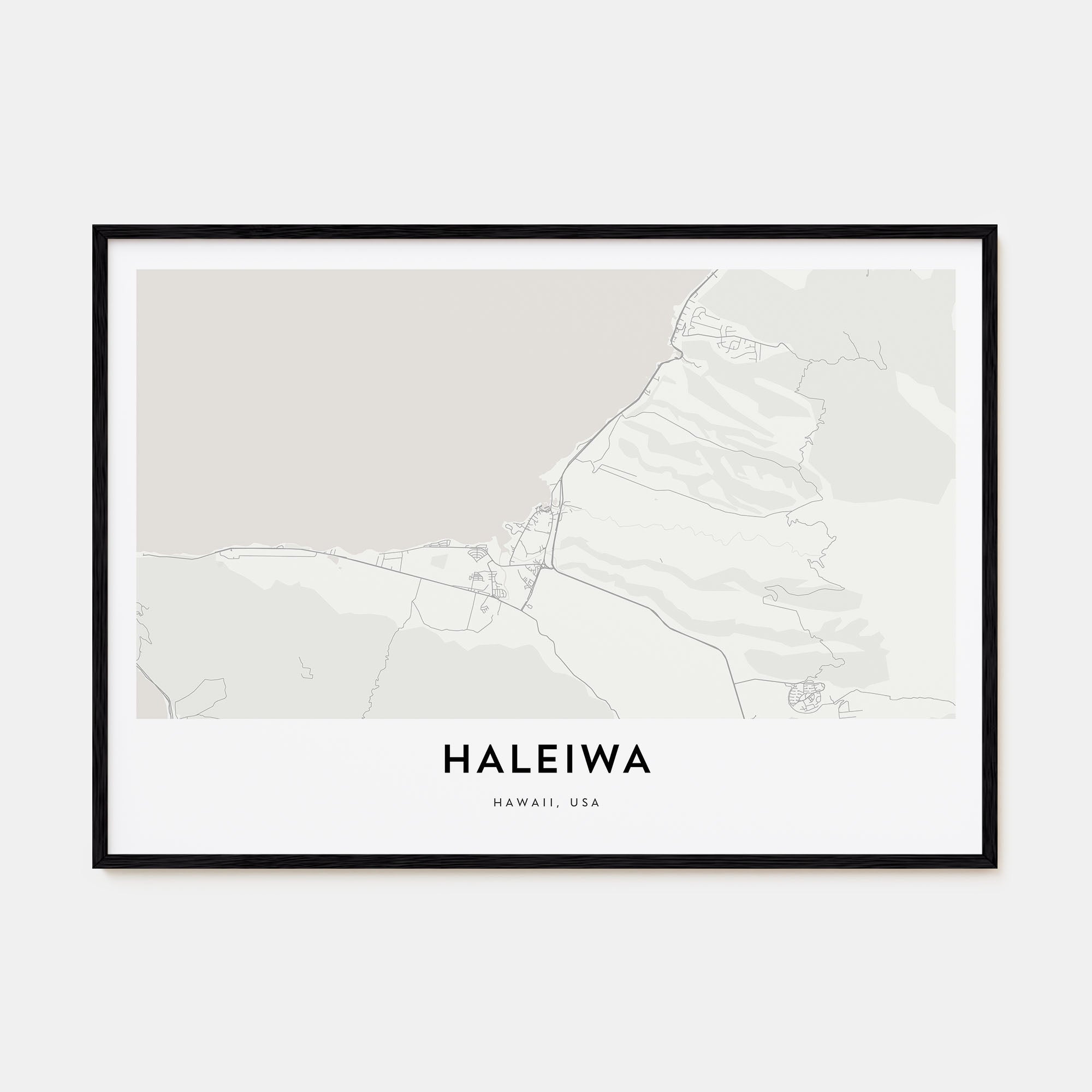 Haleiwa Map Landscape Poster