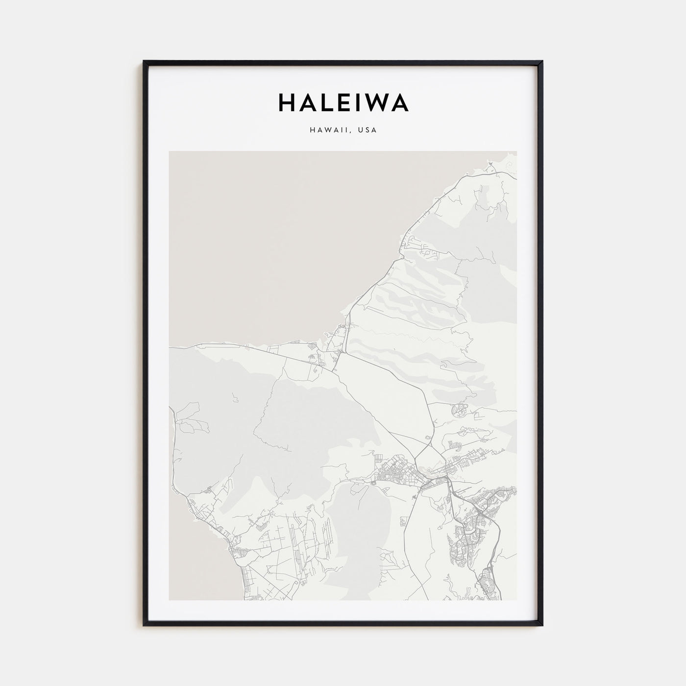 Haleiwa Map Portrait Poster