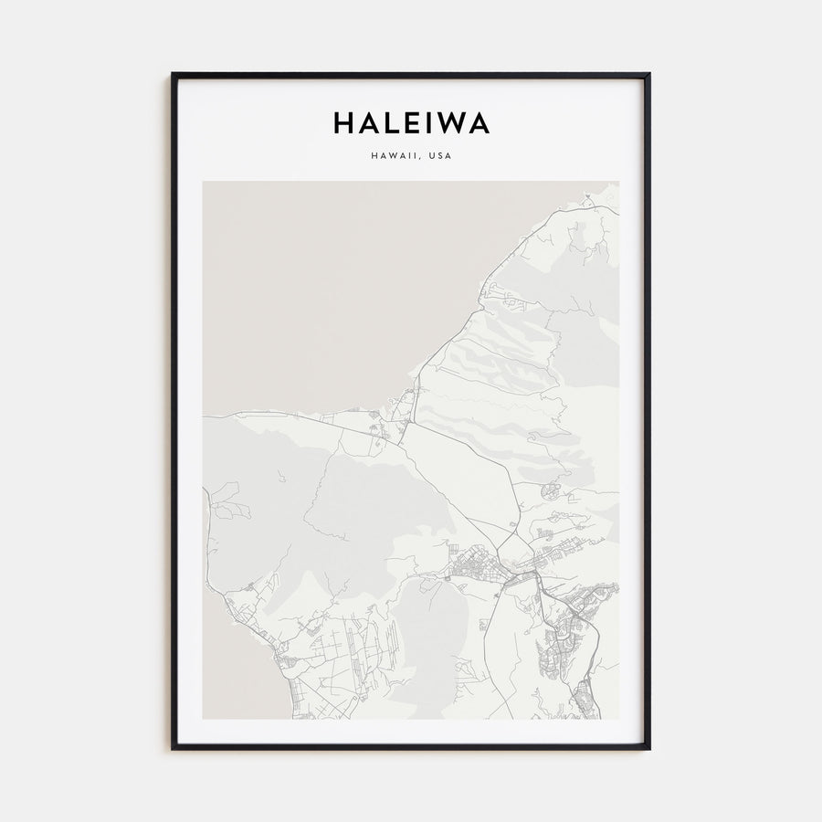 Haleiwa Map Portrait Poster