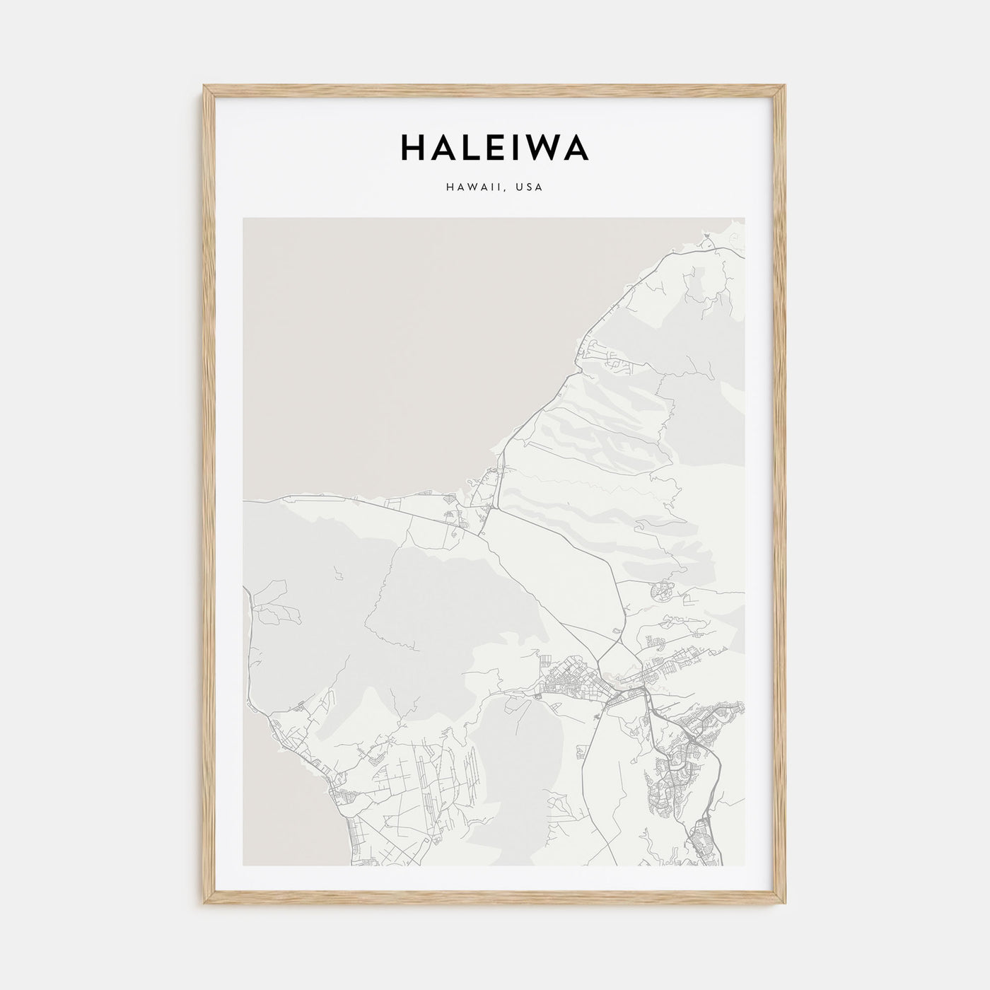 Haleiwa Map Portrait Poster