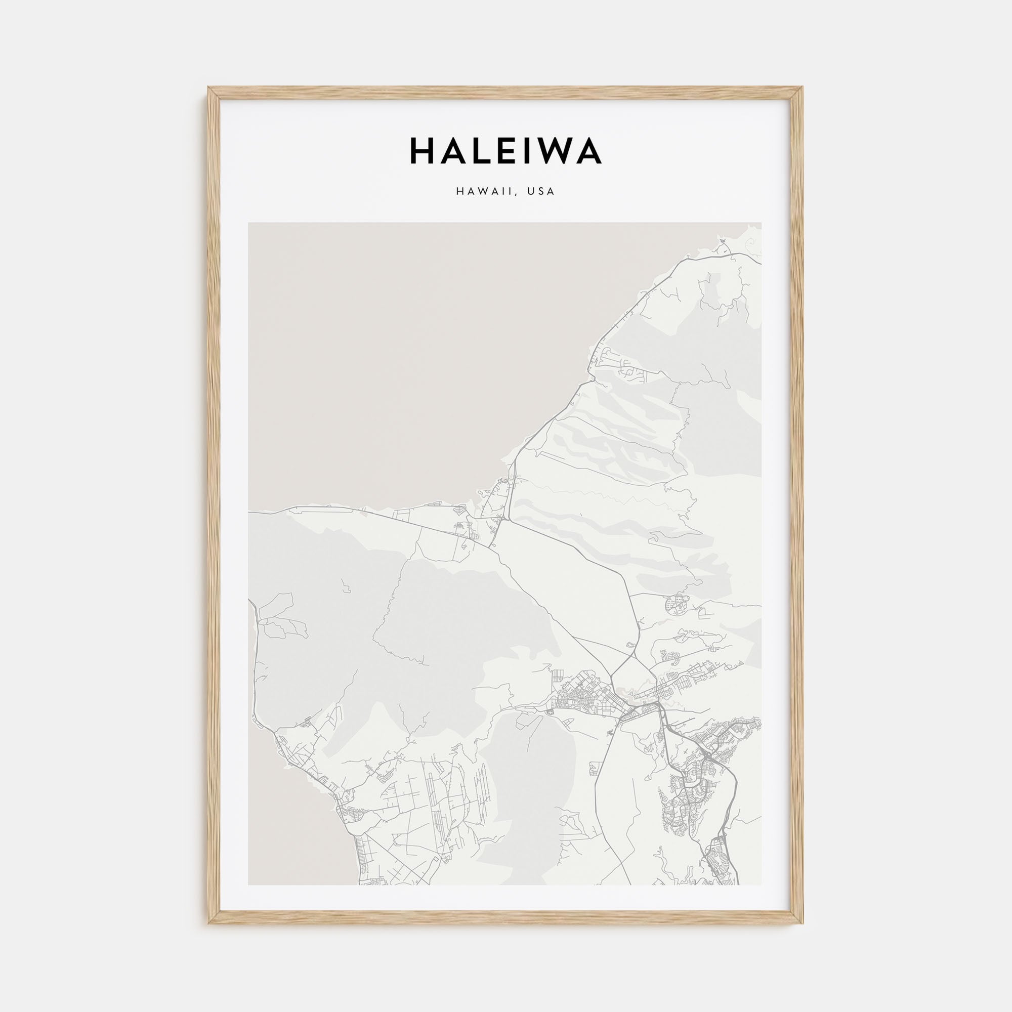 Haleiwa Map Portrait Poster