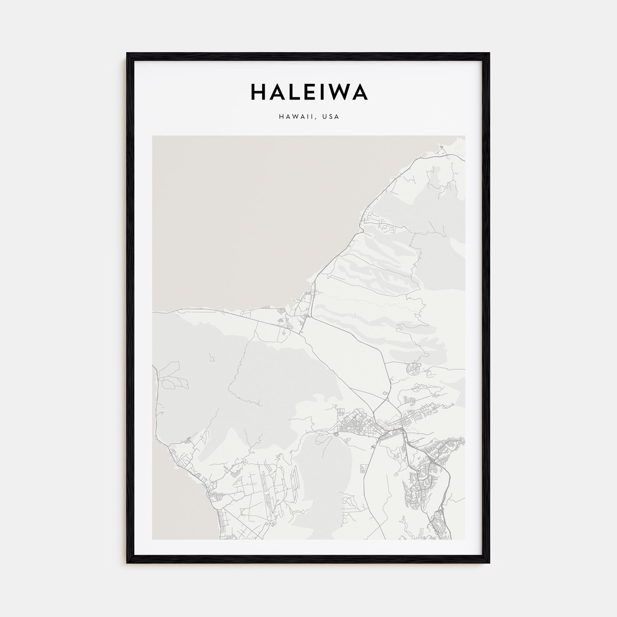 Haleiwa Map Portrait Poster
