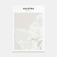 Haleiwa Map Portrait Poster