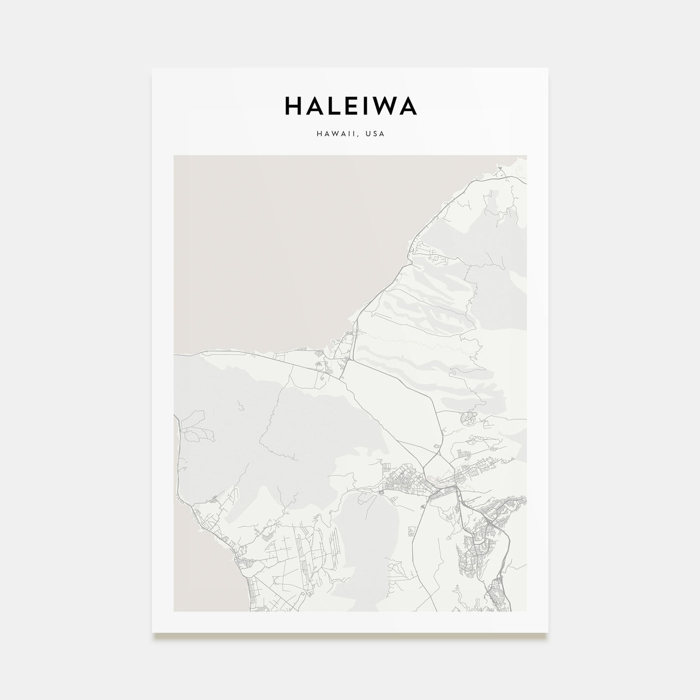 Haleiwa Map Portrait Poster