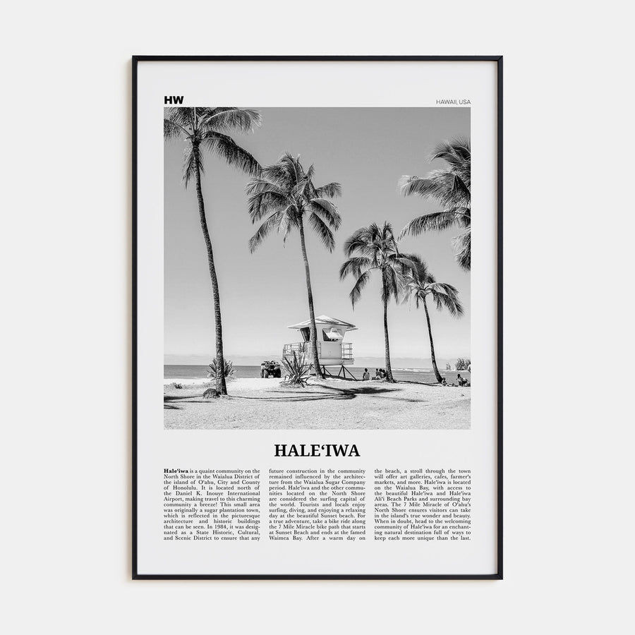 Haleiwa Travel B&W No 1 Poster