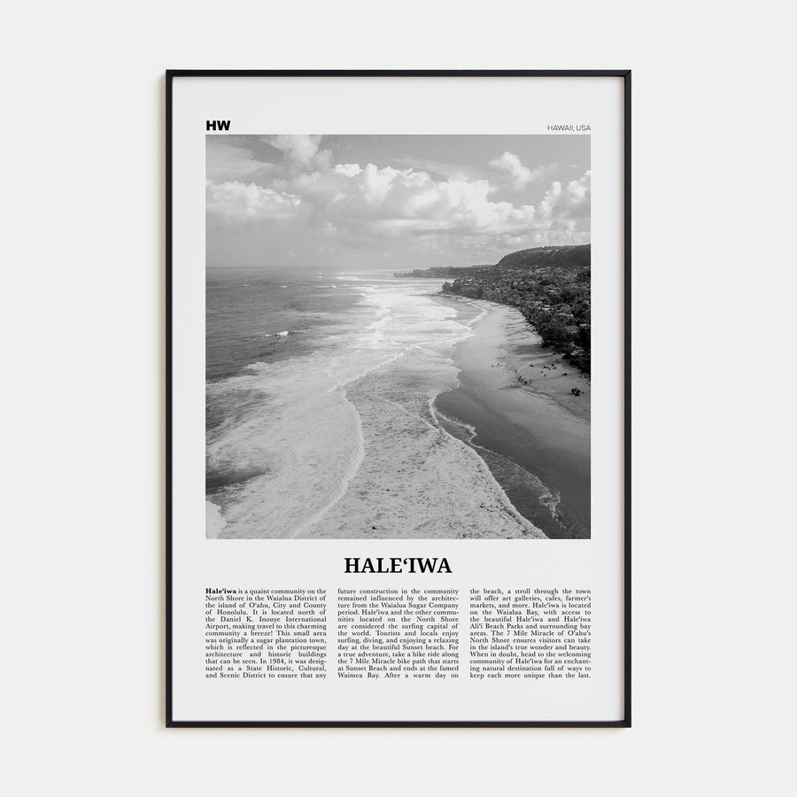 Haleiwa Travel B&W No 2 Poster