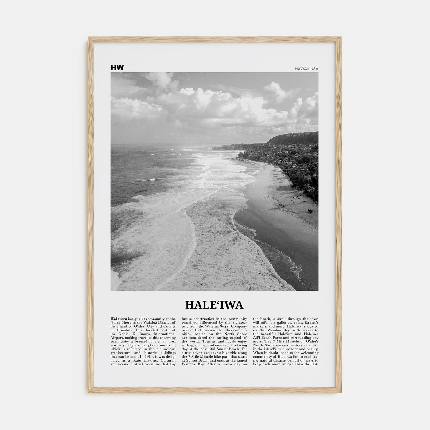 Haleiwa Travel B&W No 2 Poster
