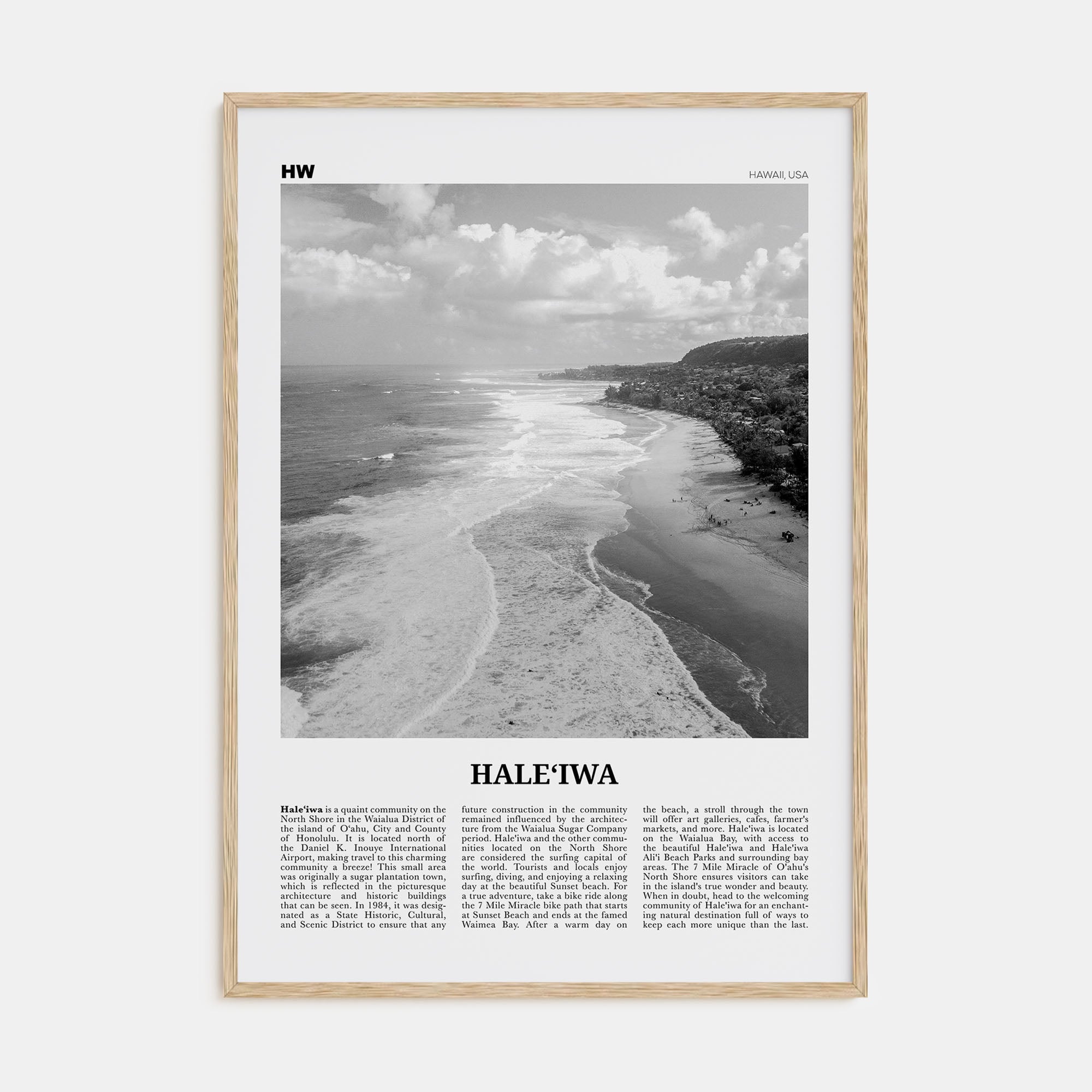 Haleiwa Travel B&W No 2 Poster
