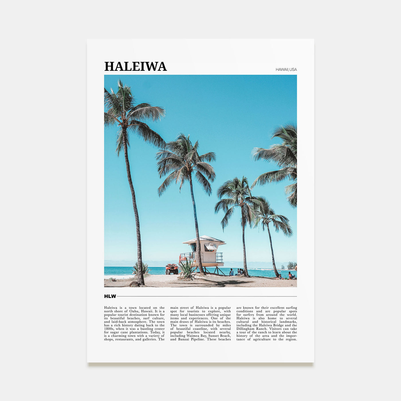 Haleiwa Travel Color Poster