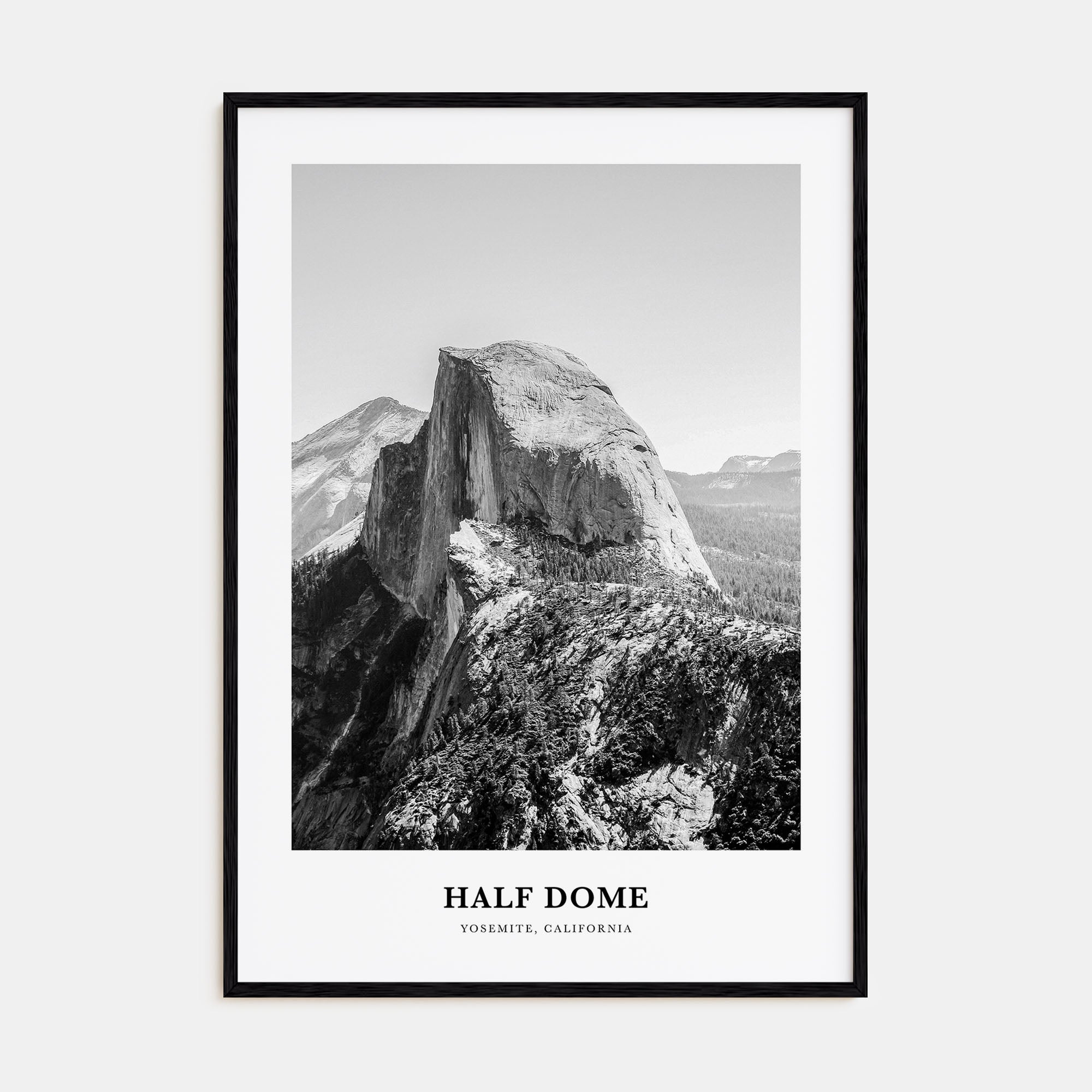 Half Dome Portrait B&W Poster