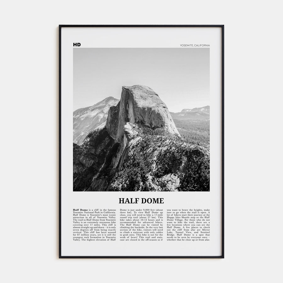 Half Dome Travel B&W Poster