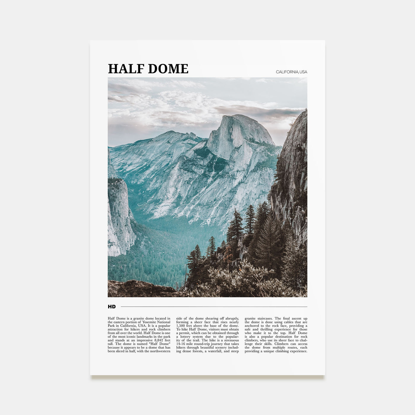 Half Dome Travel Color Poster