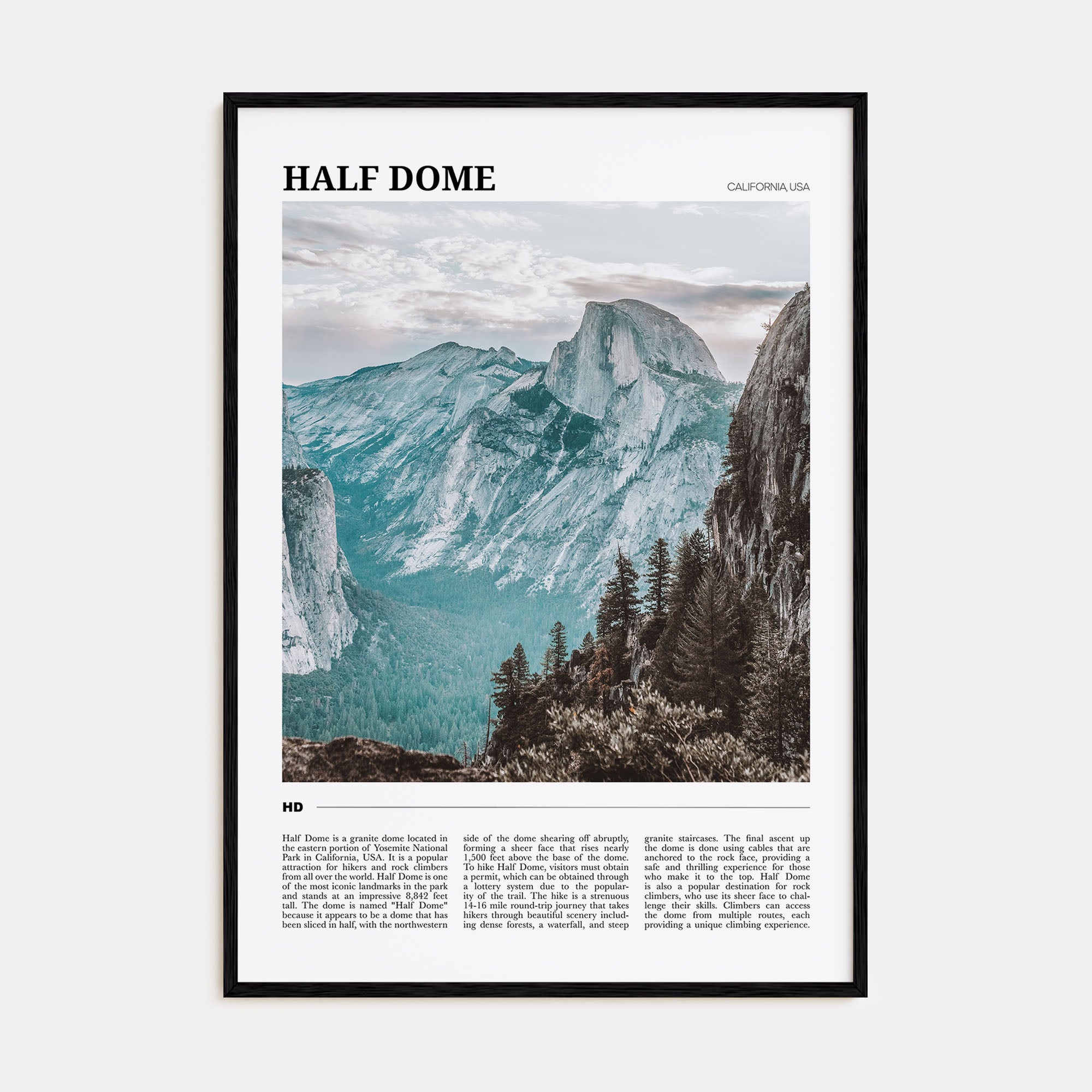 Half Dome Travel Color Poster