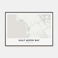 Half Moon Bay Map Landscape Poster
