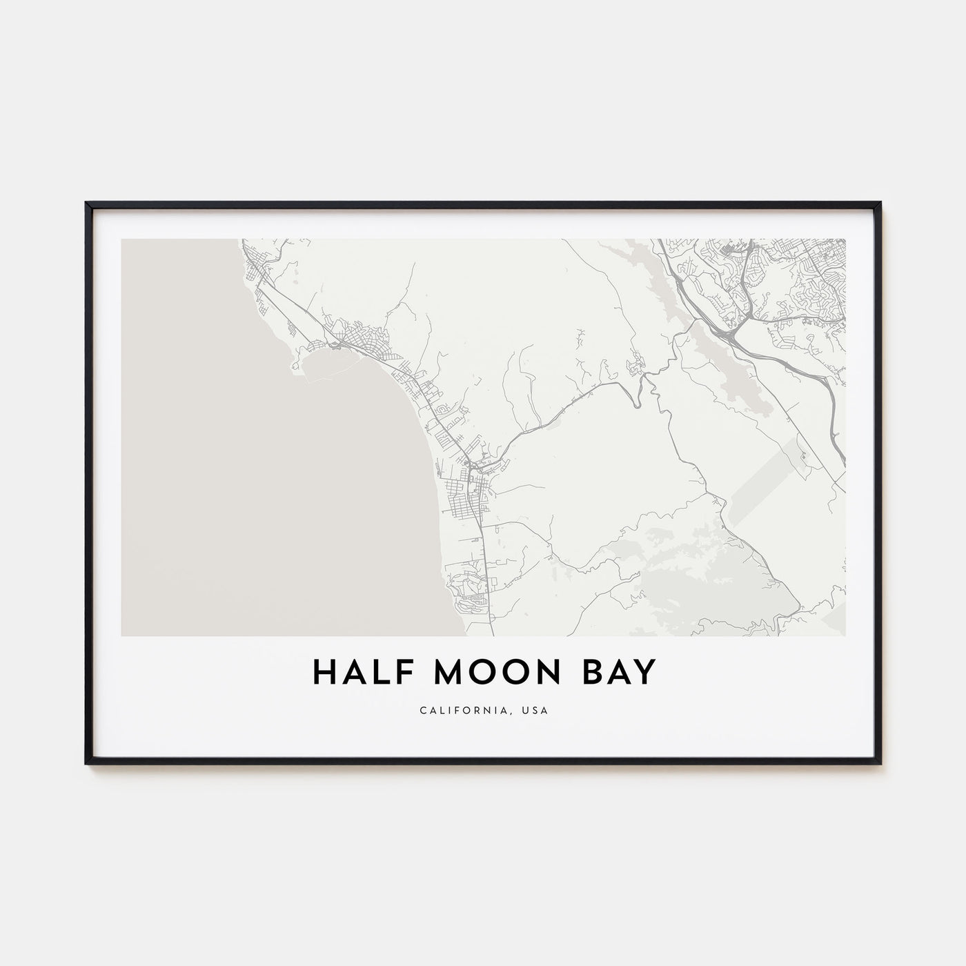 Half Moon Bay Map Landscape Poster
