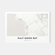Half Moon Bay Map Landscape Poster