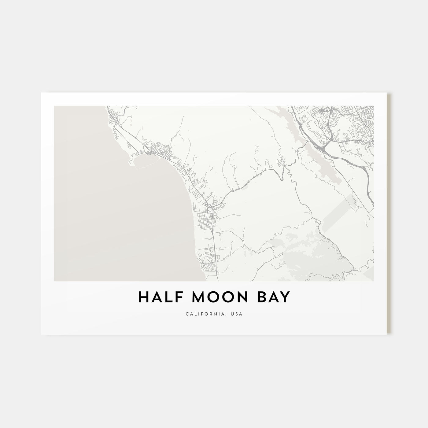 Half Moon Bay Map Landscape Poster
