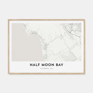 Half Moon Bay Map Landscape Poster