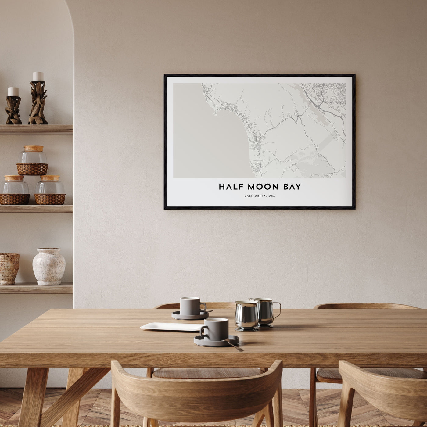 Half Moon Bay Map Landscape Poster