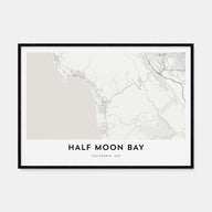 Half Moon Bay Map Landscape Poster