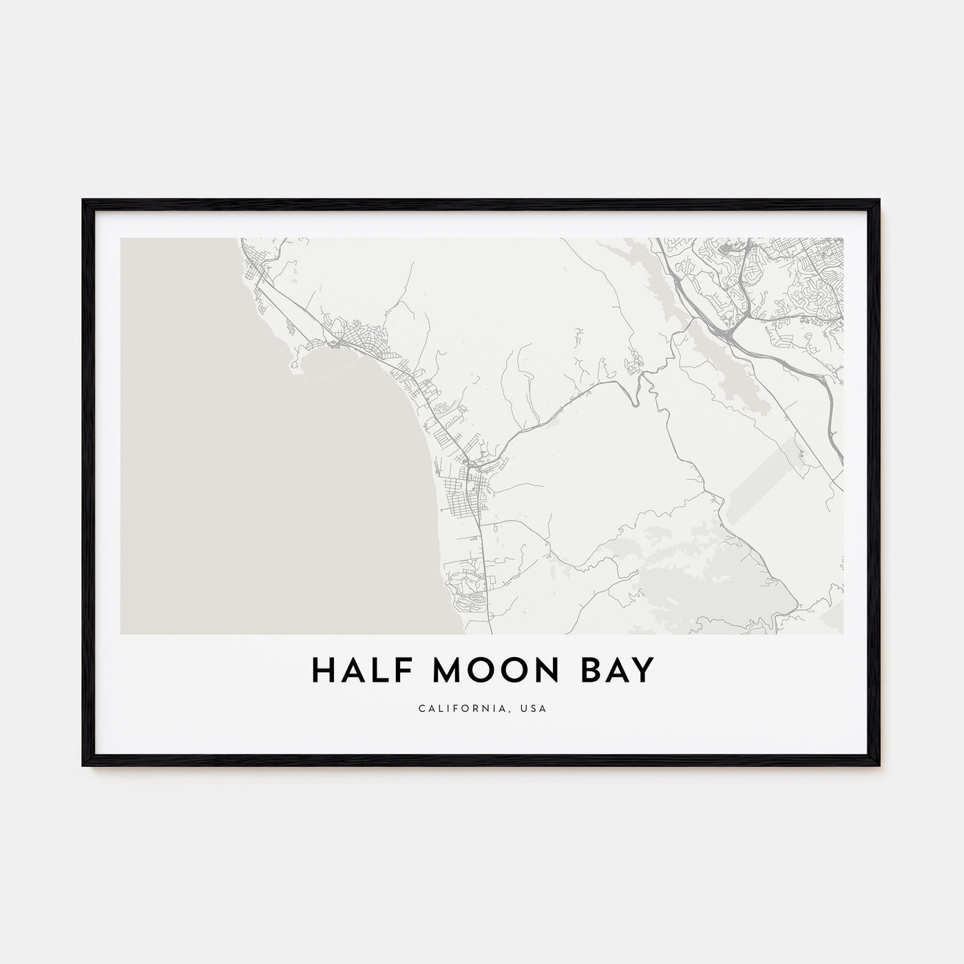 Half Moon Bay Map Landscape Poster