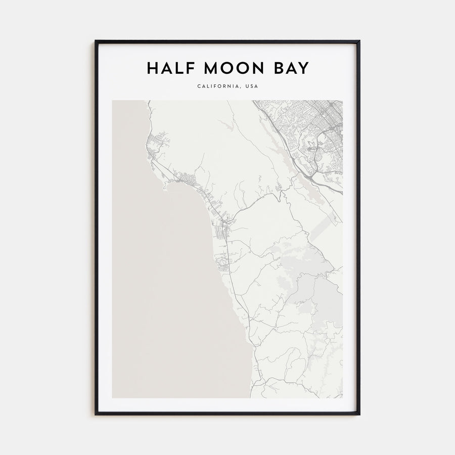 Half Moon Bay Map Portrait Poster