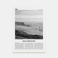 Half Moon Bay Travel B&W Poster