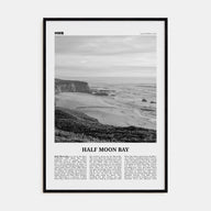 Half Moon Bay Travel B&W Poster