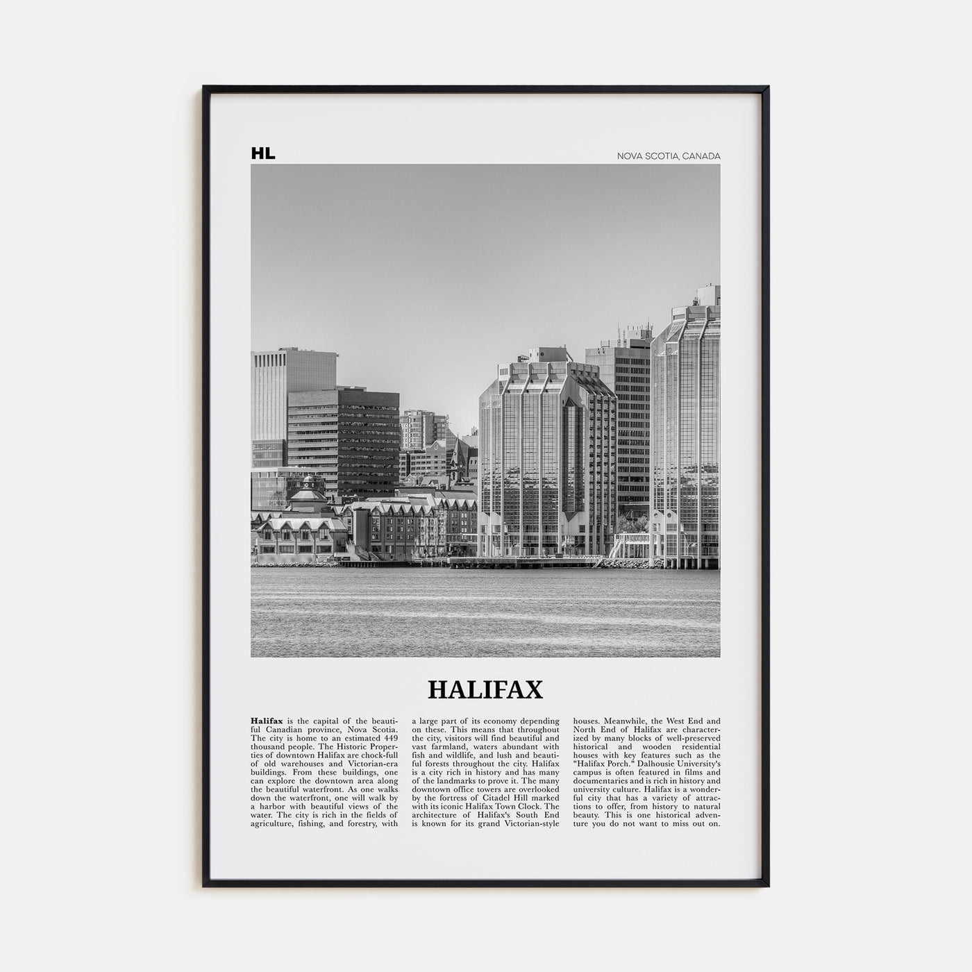 Halifax Travel B&W Poster
