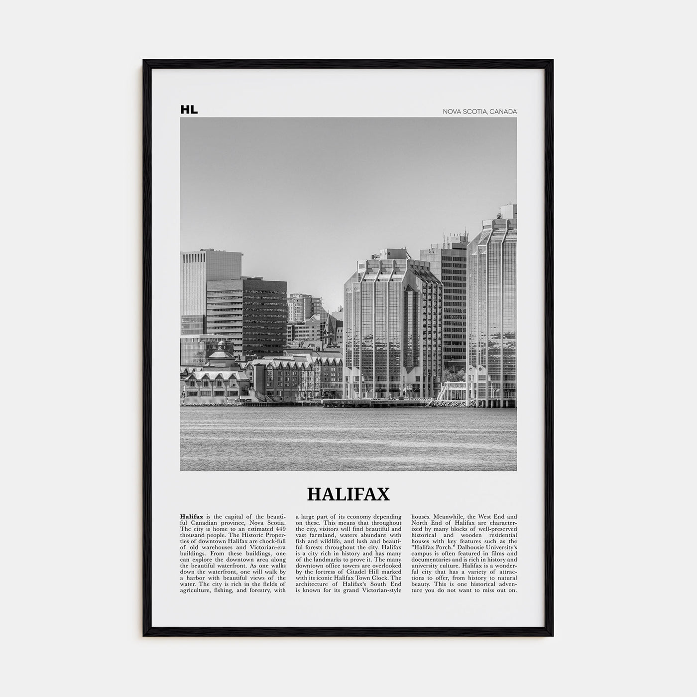 Halifax Travel B&W Poster