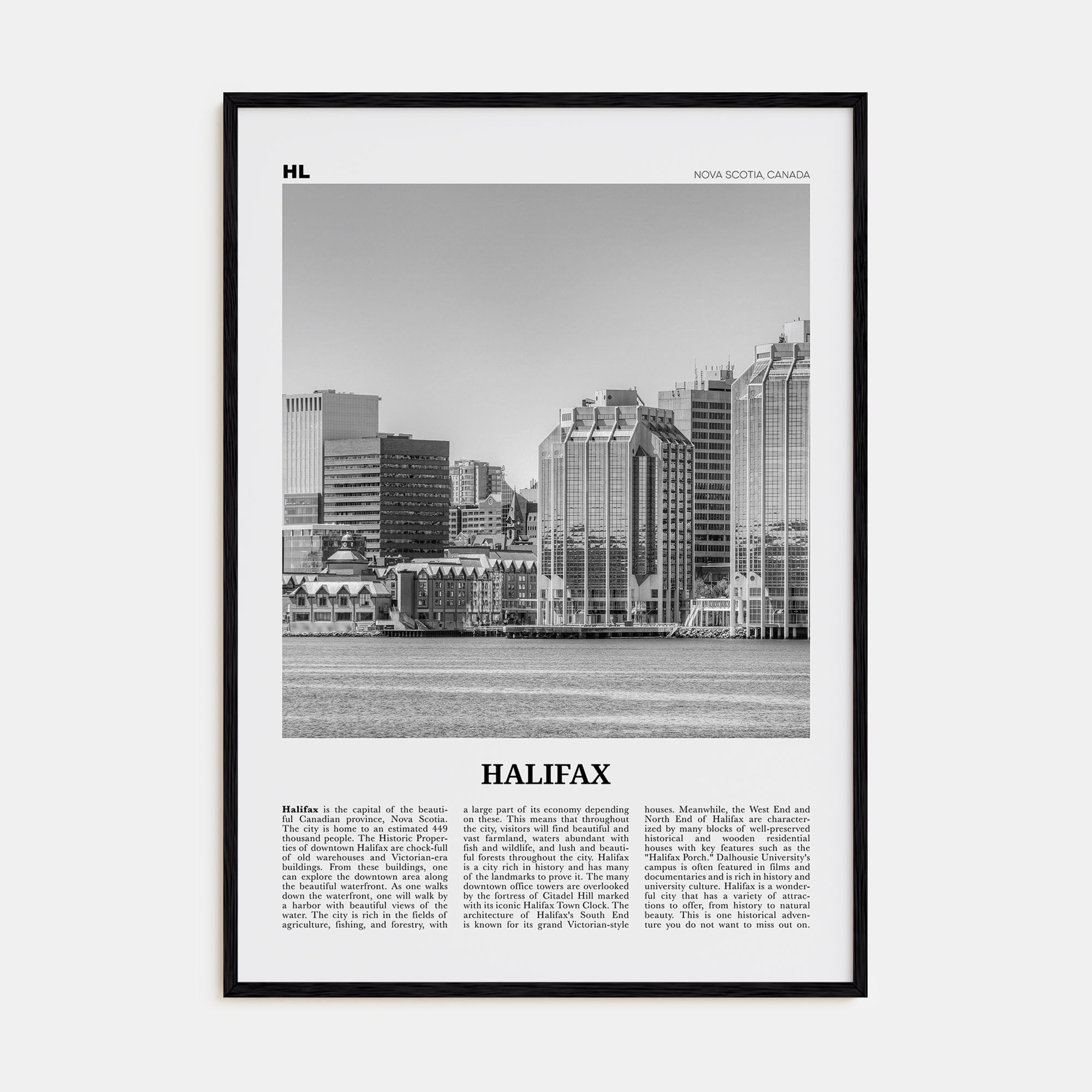 Halifax Travel B&W Poster
