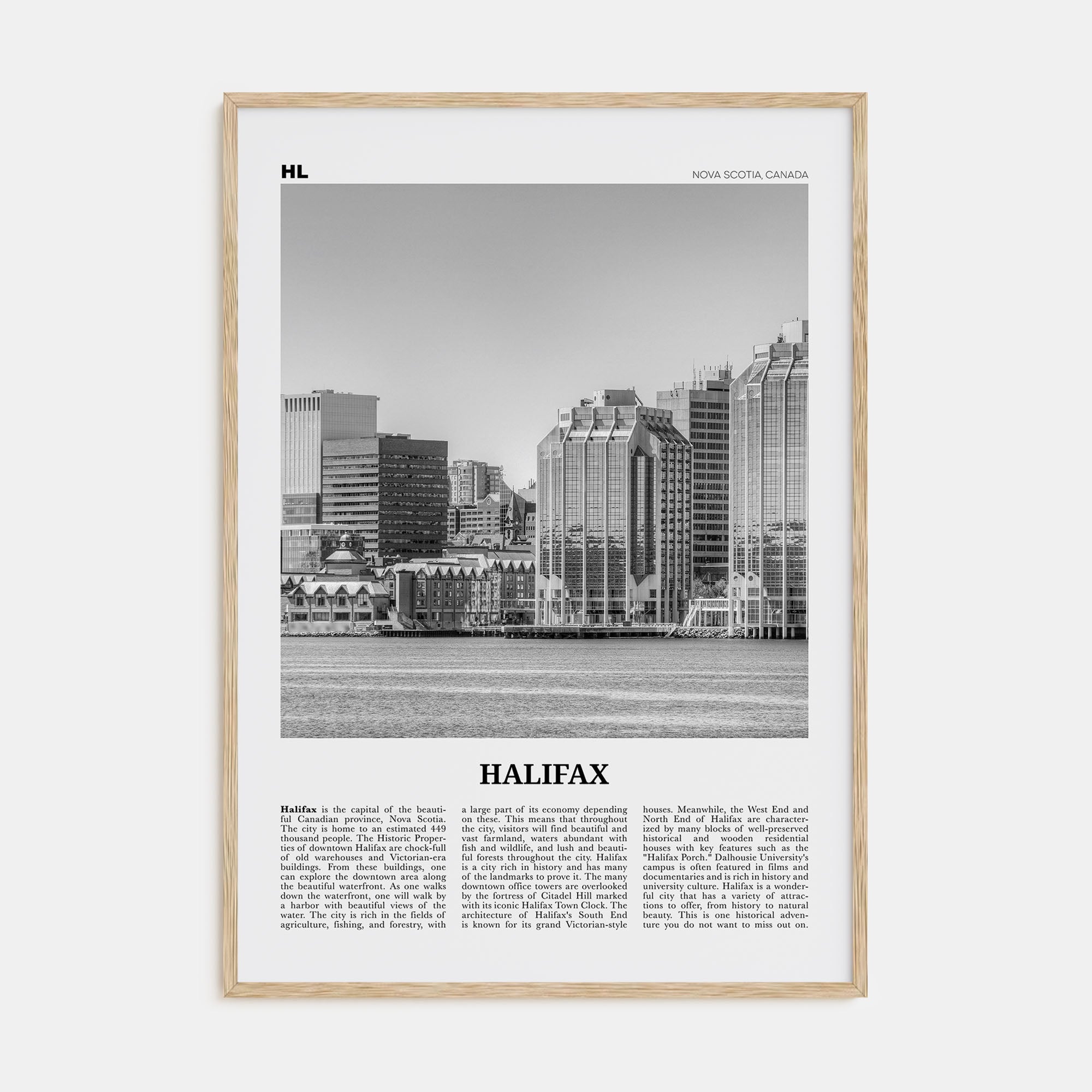 Halifax Travel B&W Poster