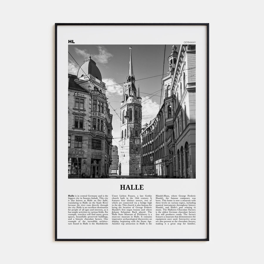Halle Travel B&W Poster
