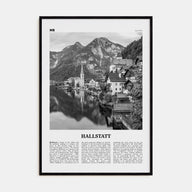 Hallstatt Travel B&W Poster