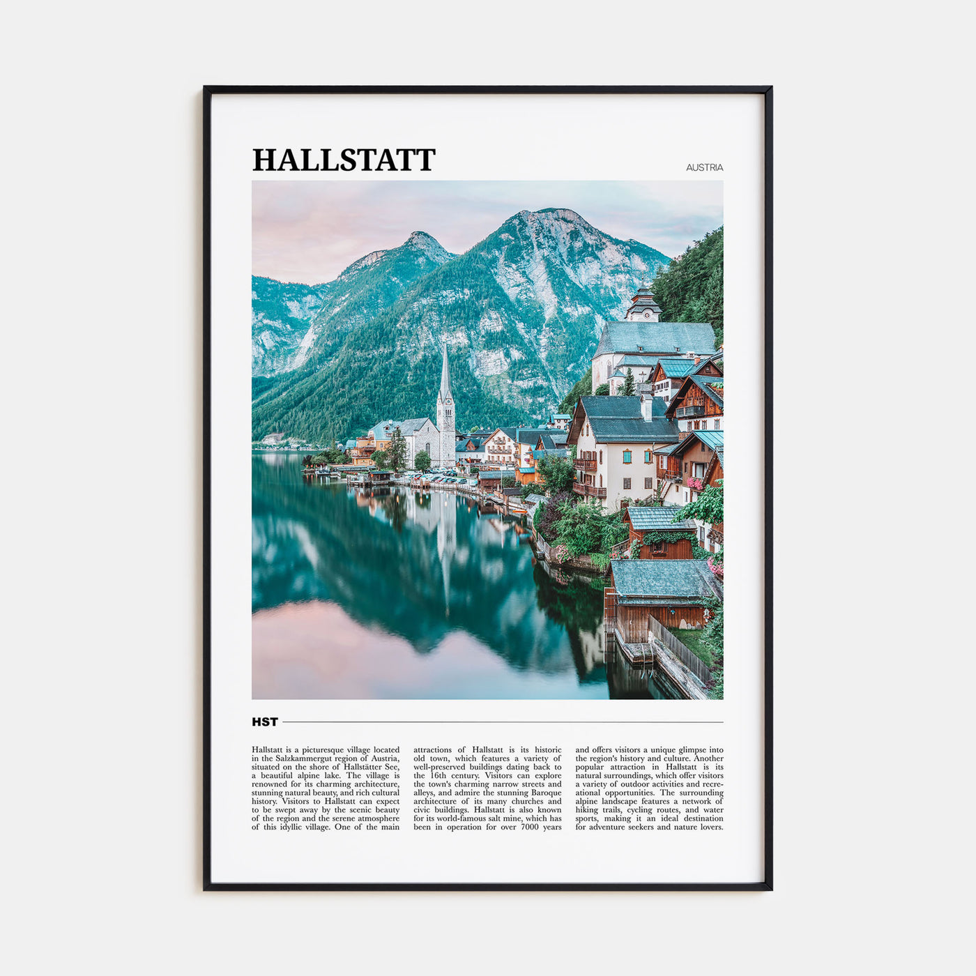 Hallstatt Travel Color Poster