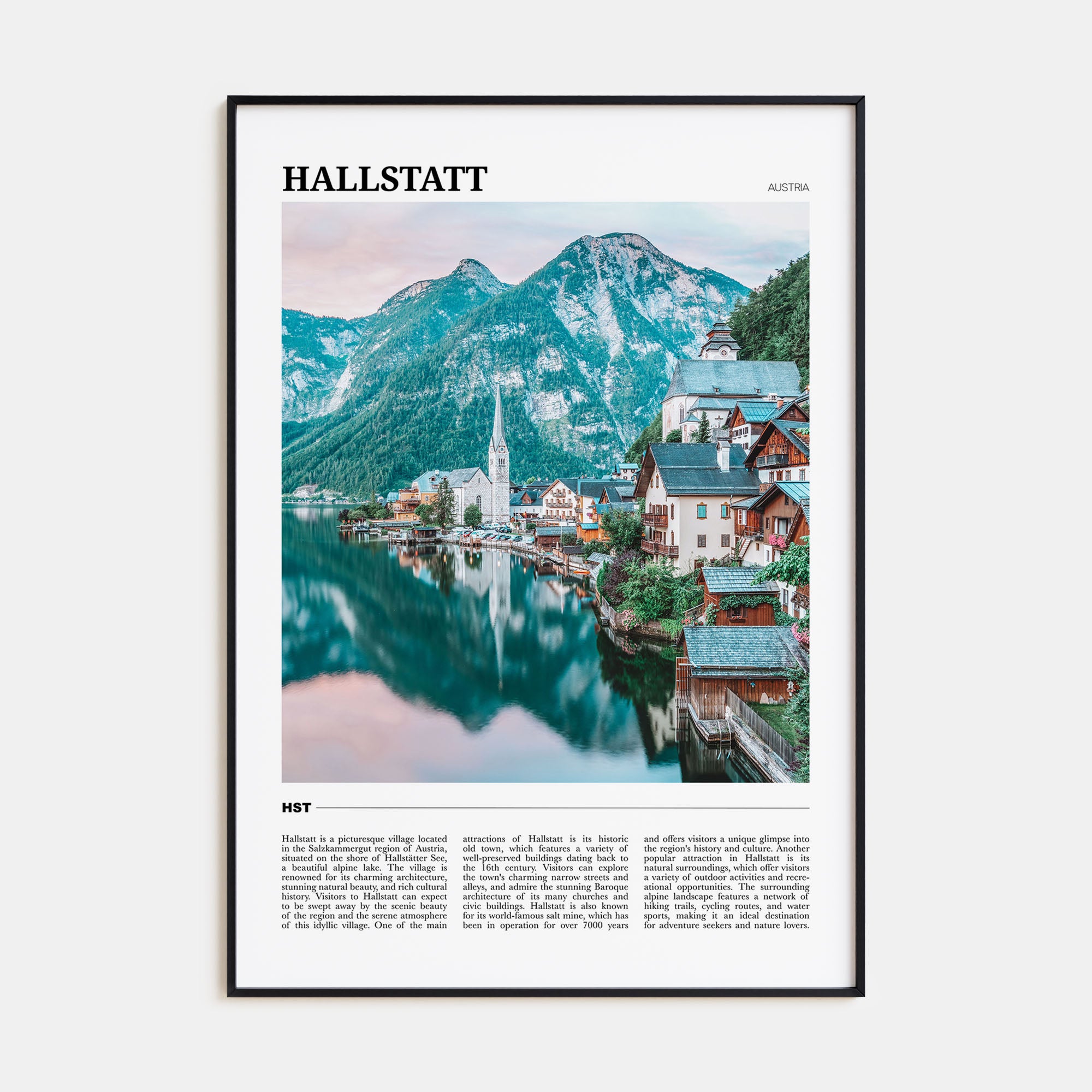 Hallstatt Travel Color Poster