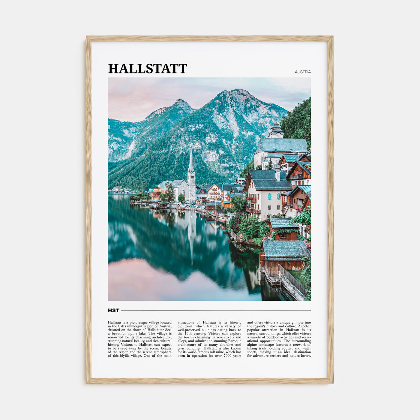 Hallstatt Travel Color Poster