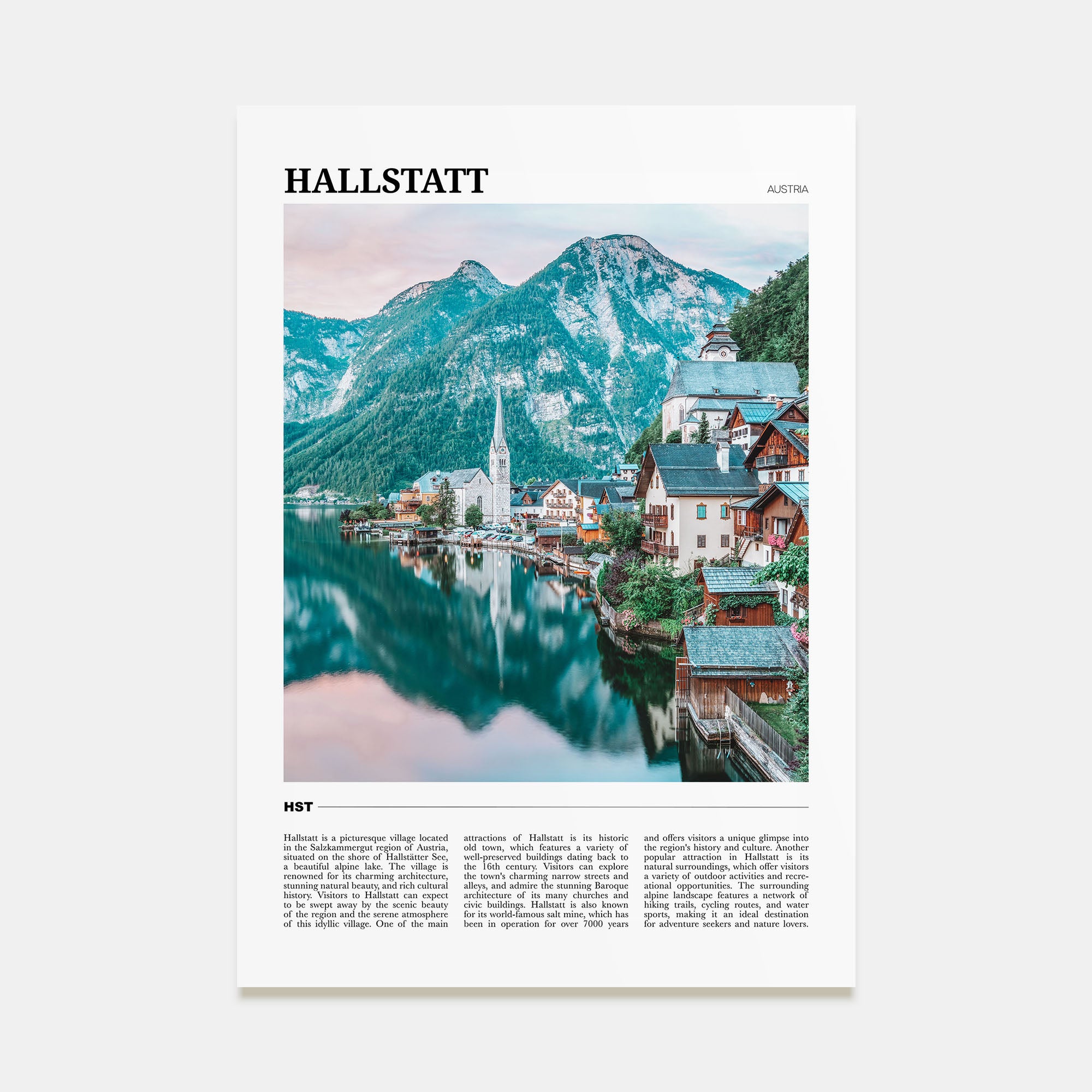 Hallstatt Travel Color Poster