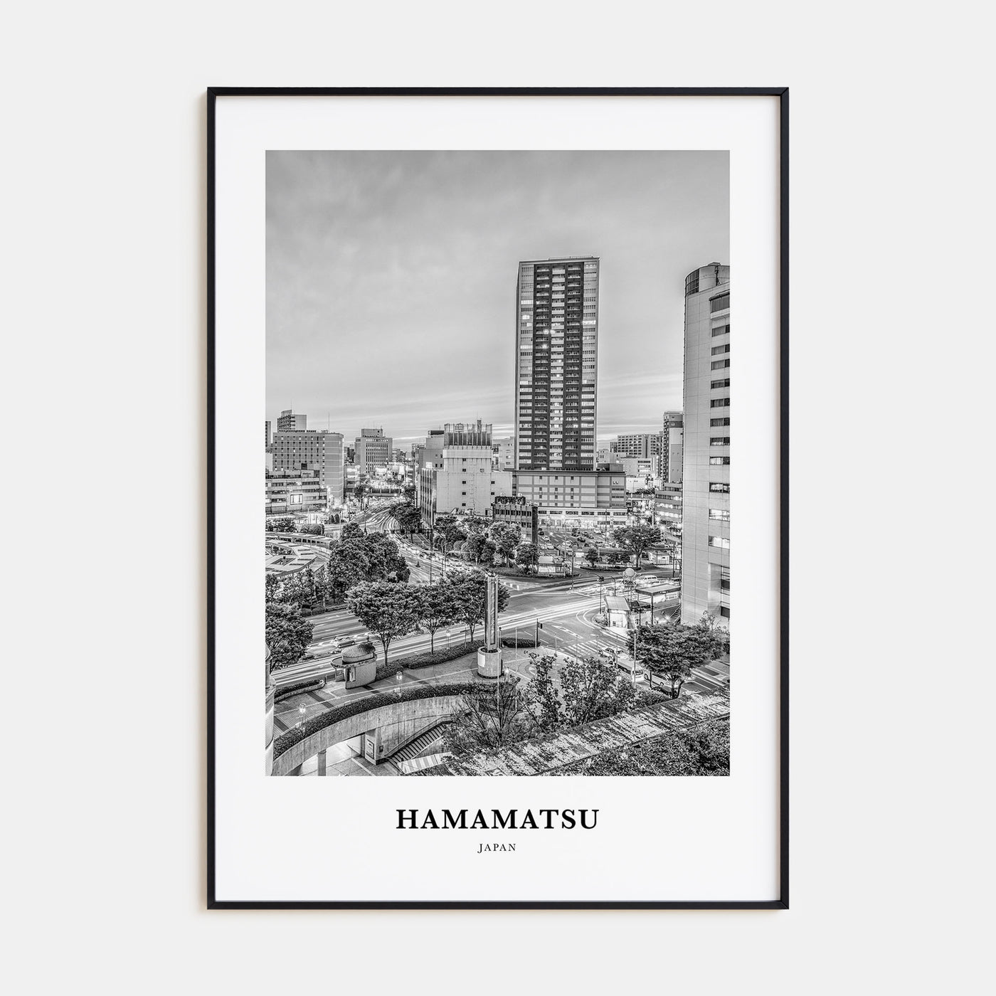 Hamamatsu Portrait B&W Poster