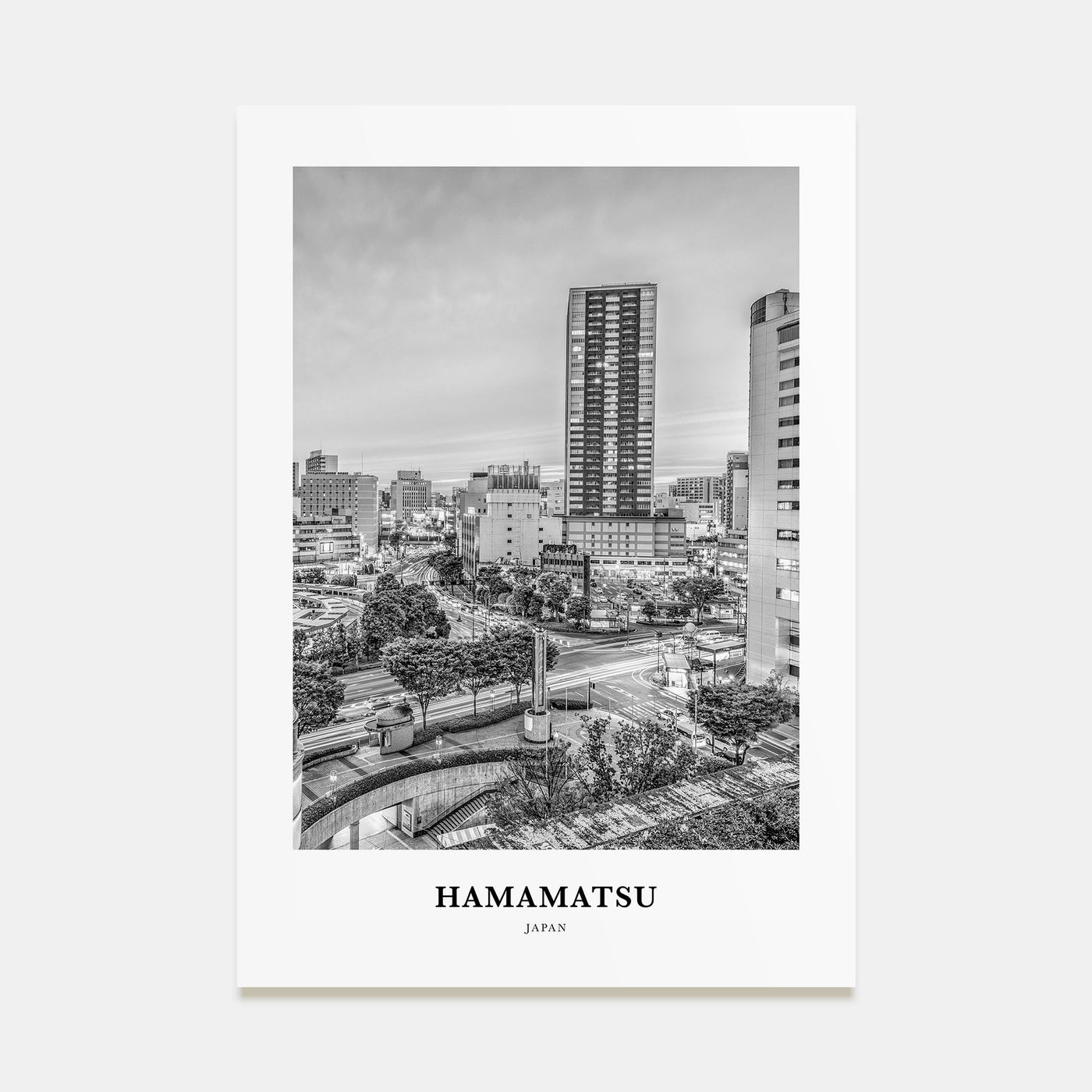 Hamamatsu Portrait B&W Poster