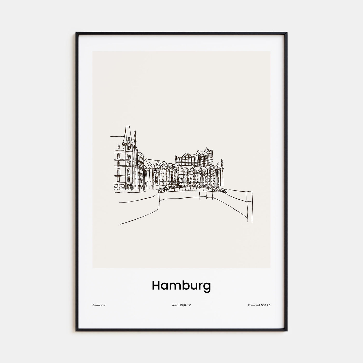 Hamburg Drawn Poster