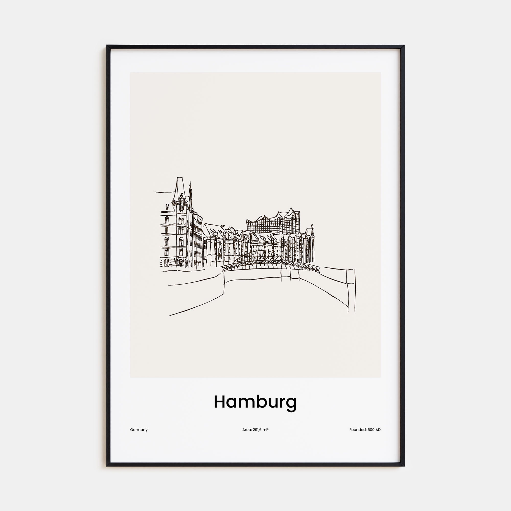 Hamburg Drawn Poster